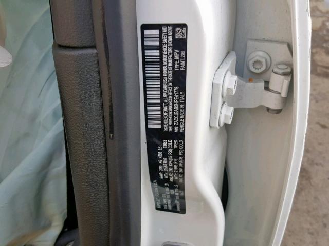 ZACCJBAB5HPE41778 - 2017 JEEP RENEGADE S Սպիտակ լուսանկար 10