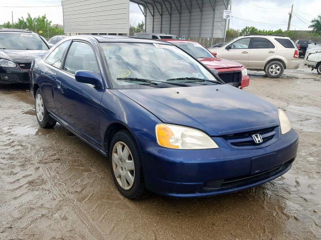 1HGEM229X2L105620 - 2002 HONDA CIVIC EX BLUE photo 1