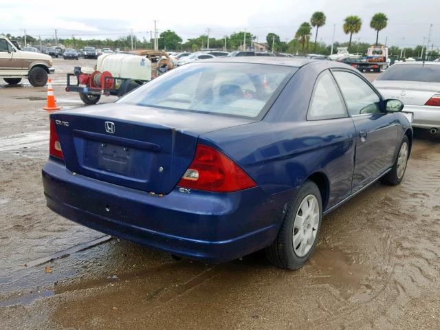 1HGEM229X2L105620 - 2002 HONDA CIVIC EX BLUE photo 4