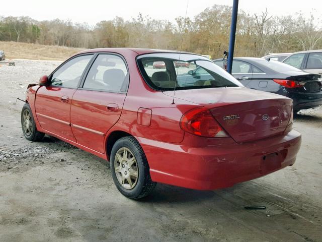 KNAFB121935281591 - 2003 KIA SPECTRA BA RED photo 3