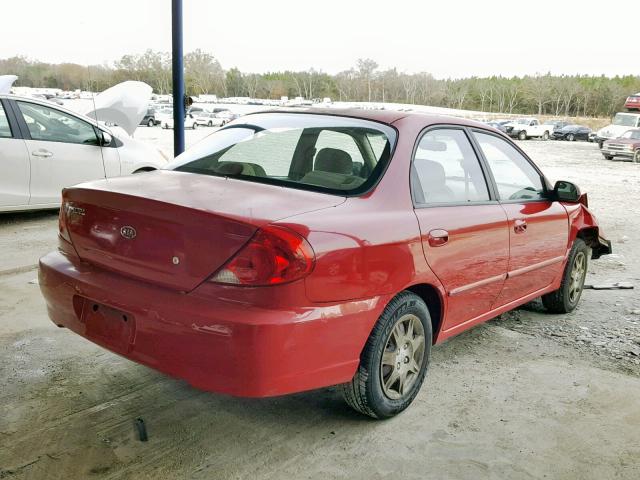 KNAFB121935281591 - 2003 KIA SPECTRA BA RED photo 4