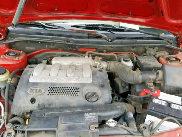 KNAFB121935281591 - 2003 KIA SPECTRA BA RED photo 7