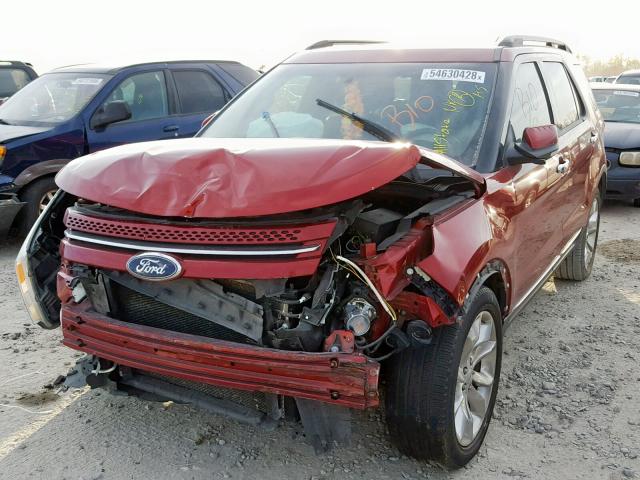 1FM5K7F88EGA99781 - 2014 FORD EXPLORER L RED photo 2