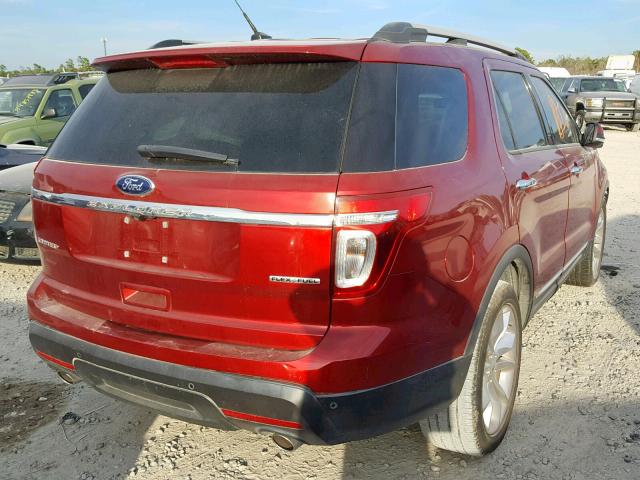 1FM5K7F88EGA99781 - 2014 FORD EXPLORER L RED photo 4