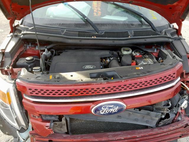 1FM5K7F88EGA99781 - 2014 FORD EXPLORER L RED photo 7