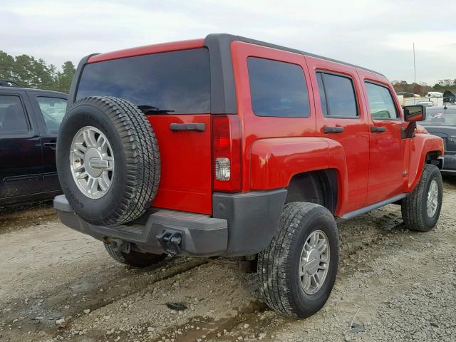 5GTDN136268329360 - 2006 HUMMER H3 RED photo 4