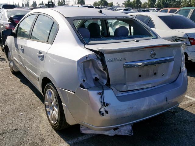 3N1AB6AP2CL674691 - 2012 NISSAN SENTRA 2.0 SILVER photo 3