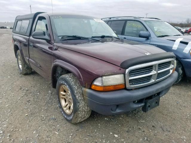 1D7FL16K24S585373 - 2004 DODGE DAKOTA SXT MAROON photo 1