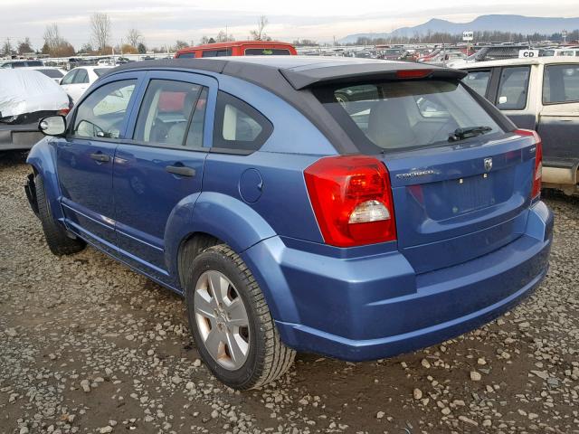 1B3HB48B87D565000 - 2007 DODGE CALIBER SX BLUE photo 3