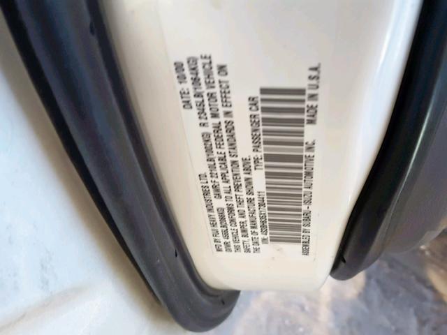 4S3BH635X17304411 - 2001 SUBARU LEGACY L WHITE photo 10