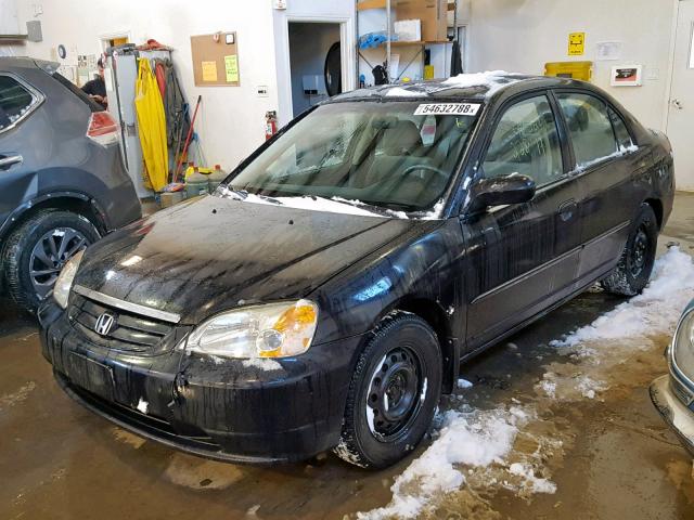 2HGES15433H906467 - 2003 HONDA CIVIC DX BLACK photo 2