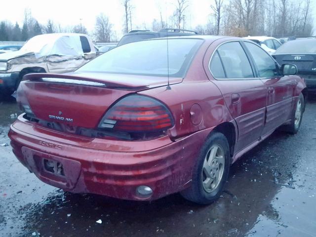 1G2NF52T4YC556092 - 2000 PONTIAC GRAND AM S MAROON photo 4