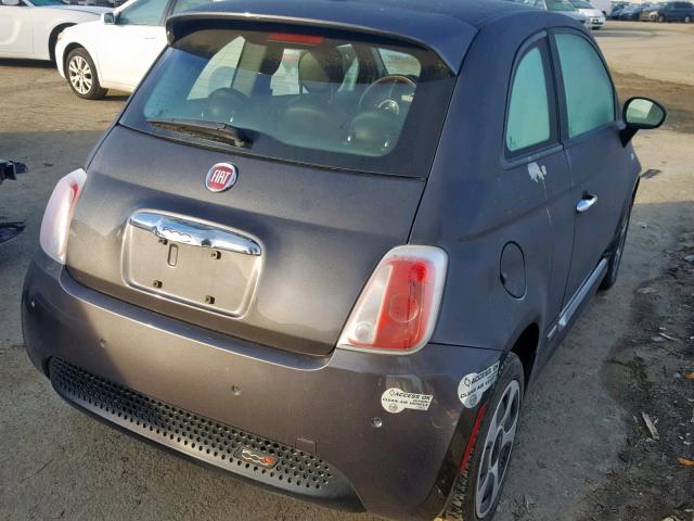 3C3CFFGE8FT689656 - 2015 FIAT 500 ELECTR GRAY photo 4