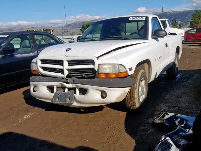 1B7FL26X9XS140533 - 1999 DODGE DAKOTA WHITE photo 2