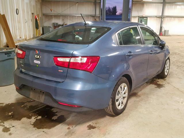 KNADM4A36G6558557 - 2016 KIA RIO LX BLUE photo 4