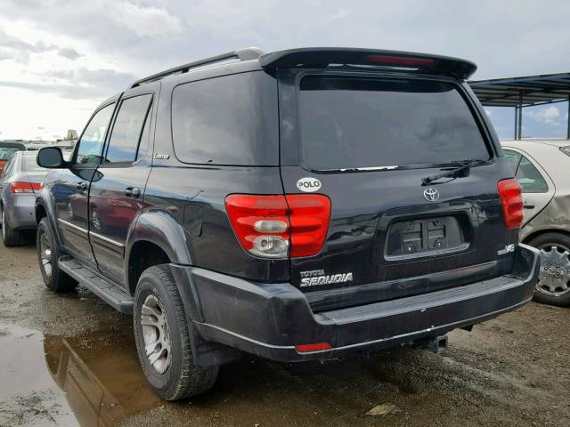 5TDZT38A12S086741 - 2002 TOYOTA SEQUOIA LI BLACK photo 3