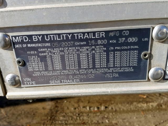 1UYVS12658U424402 - 2008 UTILITY REEFER WHITE photo 10