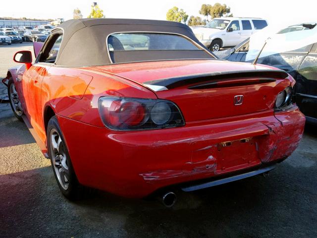 JHMAP1140YT003996 - 2000 HONDA S2000 RED photo 3