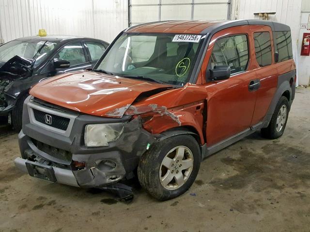 5J6YH28694L015711 - 2004 HONDA ELEMENT EX ORANGE photo 2