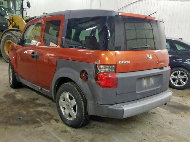 5J6YH28694L015711 - 2004 HONDA ELEMENT EX ORANGE photo 3