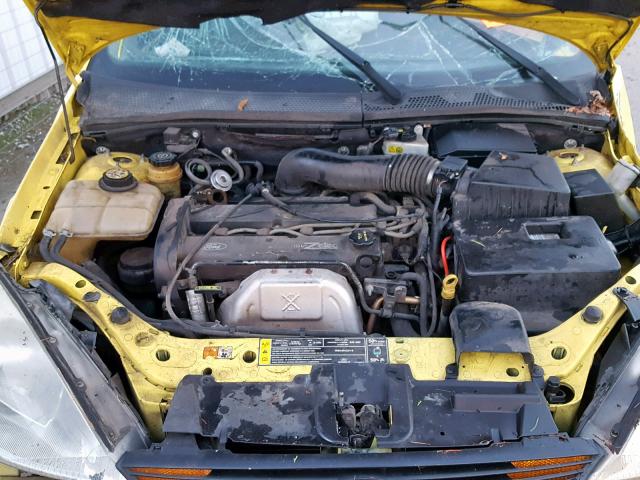 3FAFP31351R130315 - 2001 FORD FOCUS ZX3 YELLOW photo 7