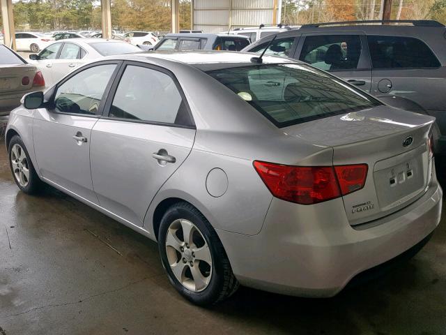 KNAFU4A25A5221455 - 2010 KIA FORTE EX SILVER photo 3