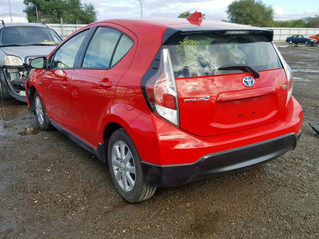 JTDKDTB33H1595597 - 2017 TOYOTA PRIUS C RED photo 3