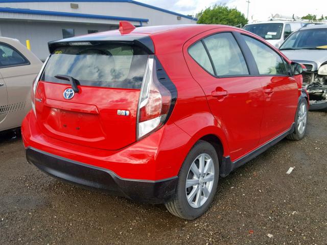 JTDKDTB33H1595597 - 2017 TOYOTA PRIUS C RED photo 4