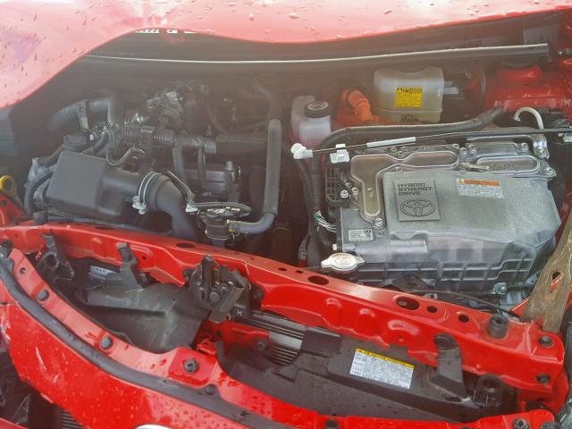 JTDKDTB33H1595597 - 2017 TOYOTA PRIUS C RED photo 7