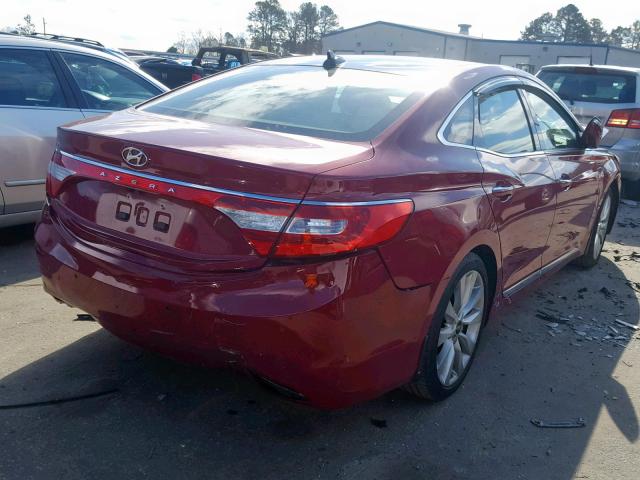 KMHFH4JG7DA216879 - 2013 HYUNDAI AZERA GLS BURGUNDY photo 4