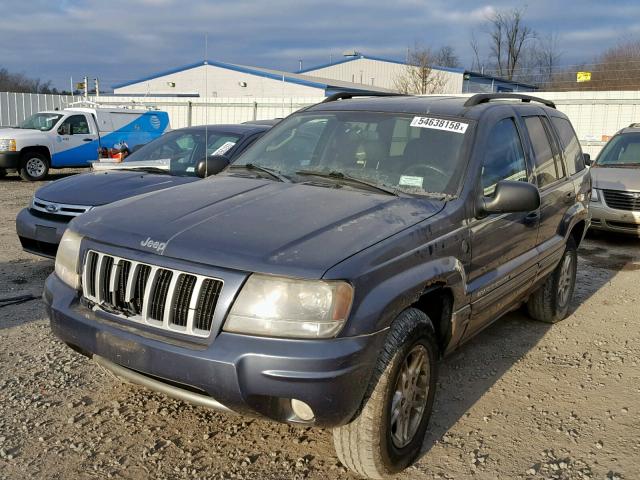 1J4GW48S94C395725 - 2004 JEEP GRAND CHER BLUE photo 2