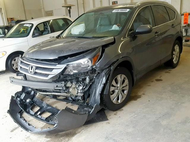 2HKRM3H76EH529560 - 2014 HONDA CR-V EXL GRAY photo 2