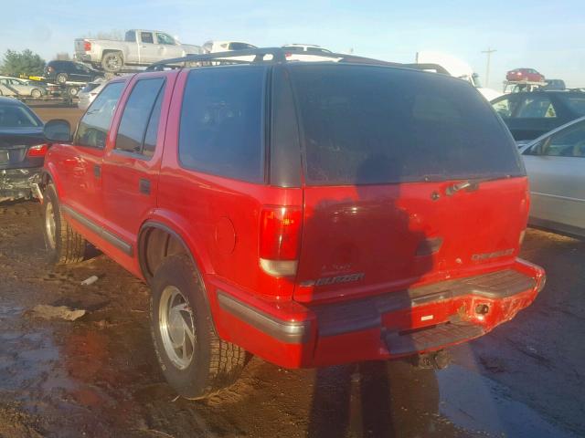 1GNDT13WXW2259534 - 1998 CHEVROLET BLAZER RED photo 3