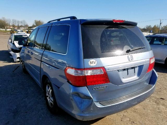 5FNRL38666B069620 - 2006 HONDA ODYSSEY EX BLUE photo 3