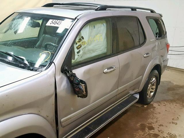 5TDBT48A85S233942 - 2005 TOYOTA SEQUOIA LI SILVER photo 9