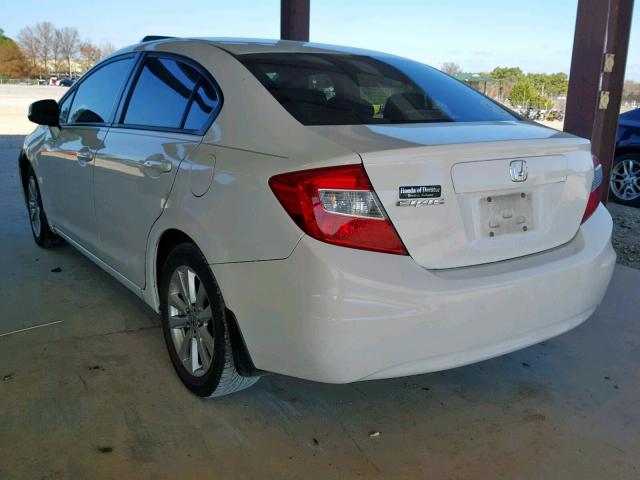 19XFB2F95CE307696 - 2012 HONDA CIVIC EXL WHITE photo 3