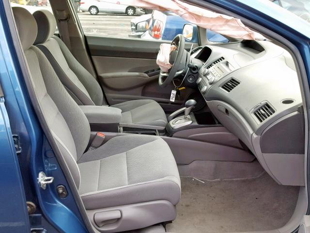 19XFA16569E003344 - 2009 HONDA CIVIC LX BLUE photo 5