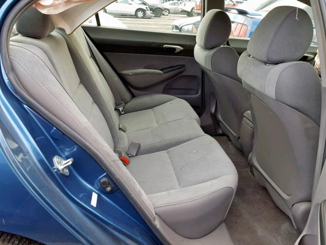 19XFA16569E003344 - 2009 HONDA CIVIC LX BLUE photo 6