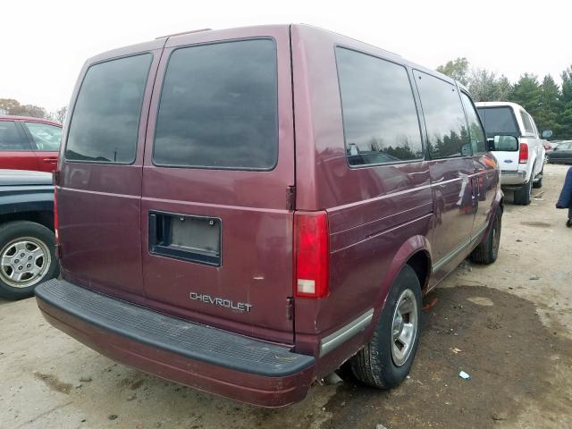 1GNEL19W0VB212734 - 1997 CHEVROLET ASTRO MAROON photo 4