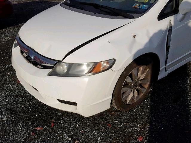 19XFA16979E022858 - 2009 HONDA CIVIC EXL WHITE photo 9