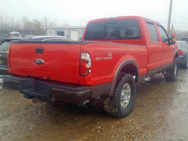 1FTSW21558EB53372 - 2008 FORD F250 SUPER RED photo 4