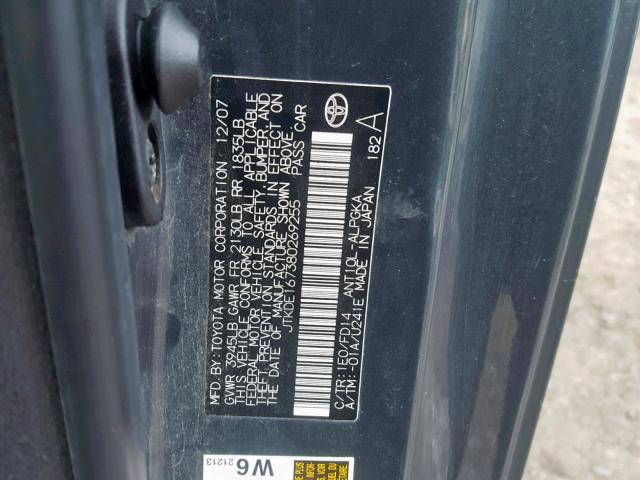 JTKDE167380269255 - 2008 TOYOTA SCION TC 灰色 照片 10