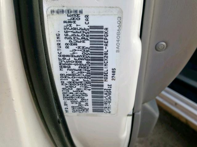 4T1BF28B0YU085592 - 2000 TOYOTA AVALON XL WHITE photo 10