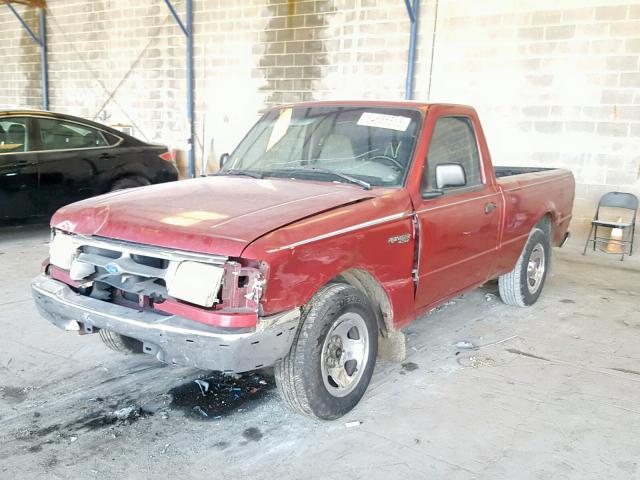 1FTCR10UXSPA87850 - 1995 FORD RANGER BURGUNDY photo 2