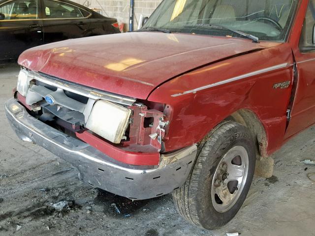 1FTCR10UXSPA87850 - 1995 FORD RANGER BURGUNDY photo 9