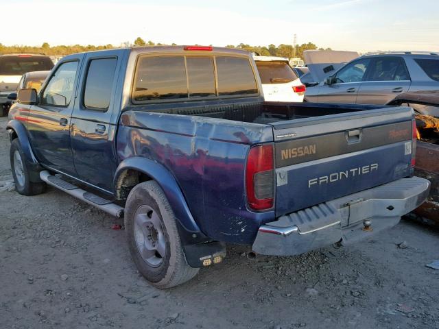 1N6ED27T8YC305484 - 2000 NISSAN FRONTIER C BLUE photo 3