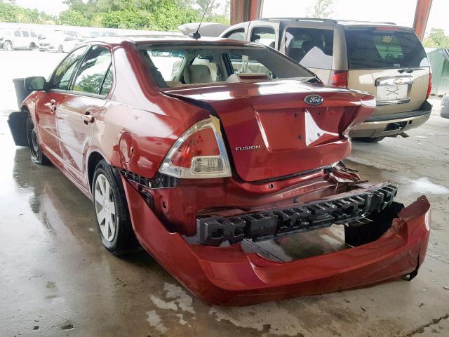 3FAHP06Z28R222142 - 2008 FORD FUSION S RED photo 3