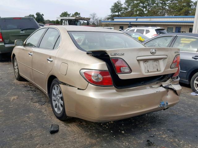 JTHBA30G245044836 - 2004 LEXUS ES 330 GOLD photo 3