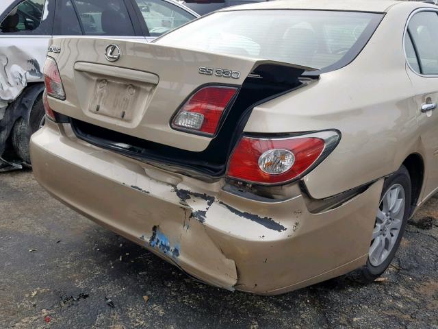 JTHBA30G245044836 - 2004 LEXUS ES 330 GOLD photo 9