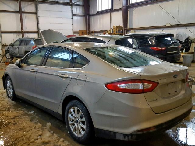 3FA6P0G77FR255123 - 2015 FORD FUSION S BEIGE photo 3